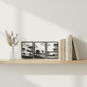 Triptyque Mural Bois  BASSIN D'ARCACHON Made in France