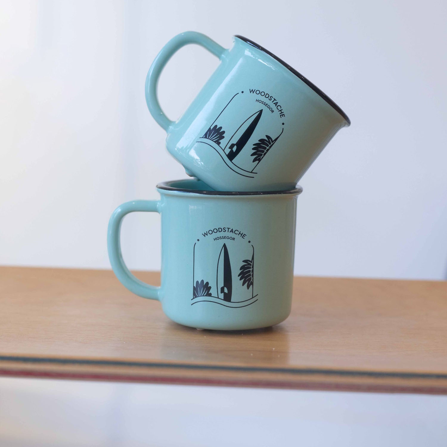 Pack double mug en céramique Surf mint & mint 130 ml