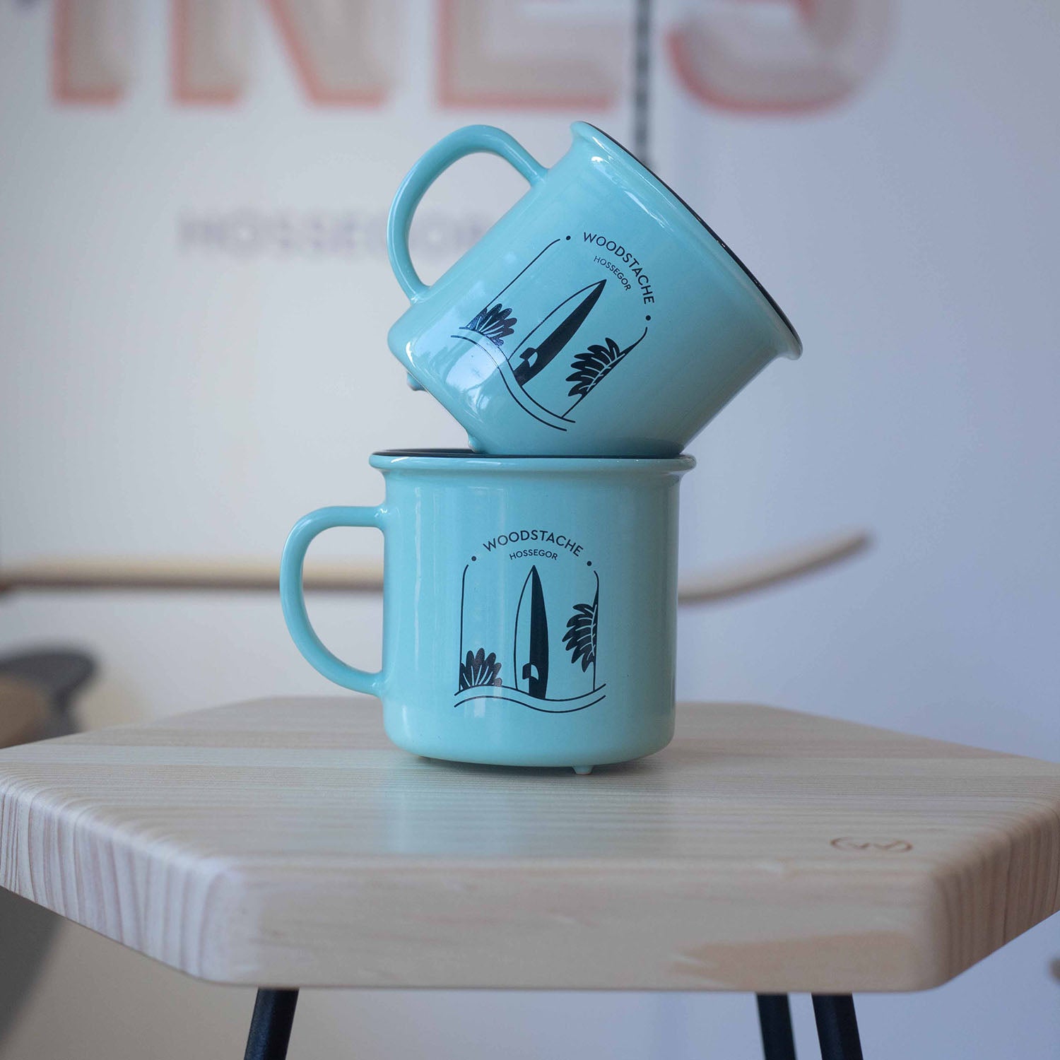 Pack double mug en céramique Surf mint & mint 320 ml