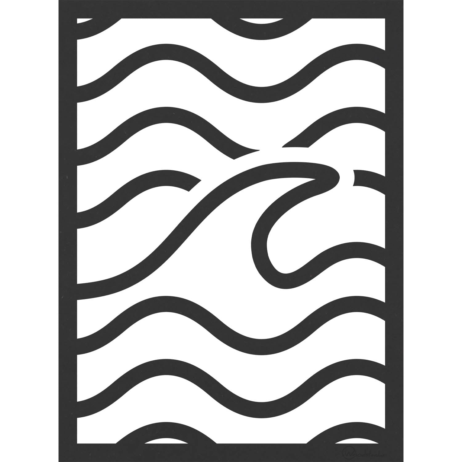 tableau en bois vague fond blanc