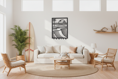 Tableau Bois VENICE BEACH Californie 3D - Décoration Murale Surf Made in France