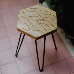 Tabouret chêne massif WAVE