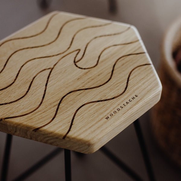 Tabouret chêne massif WAVE