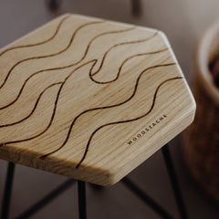 Tabouret chêne massif WAVE