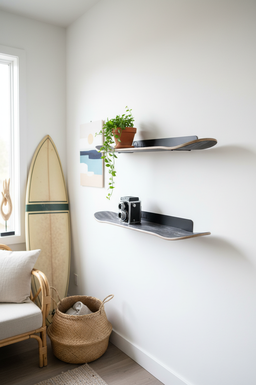 Étagères skate black - déco surf
