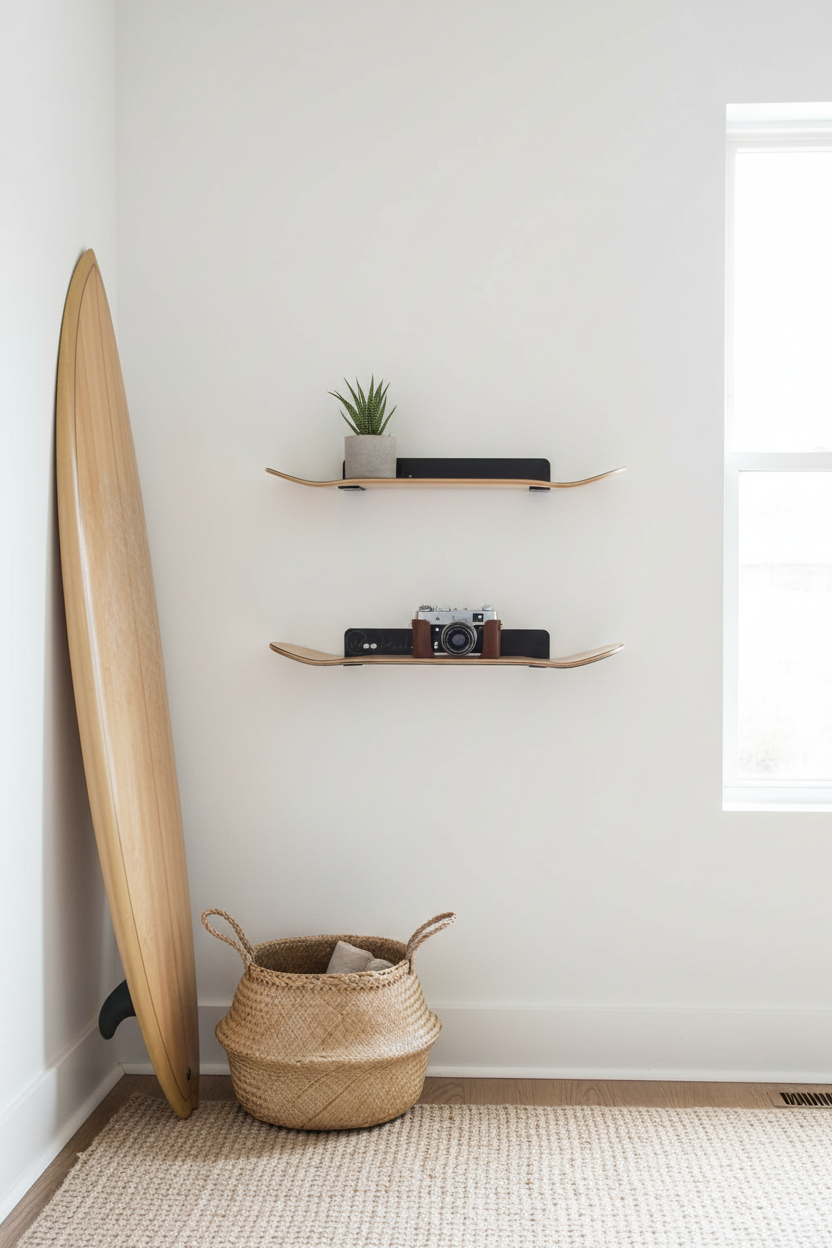 Étagère Skate Bois Natural Premium - Design Woodstache -Made in France