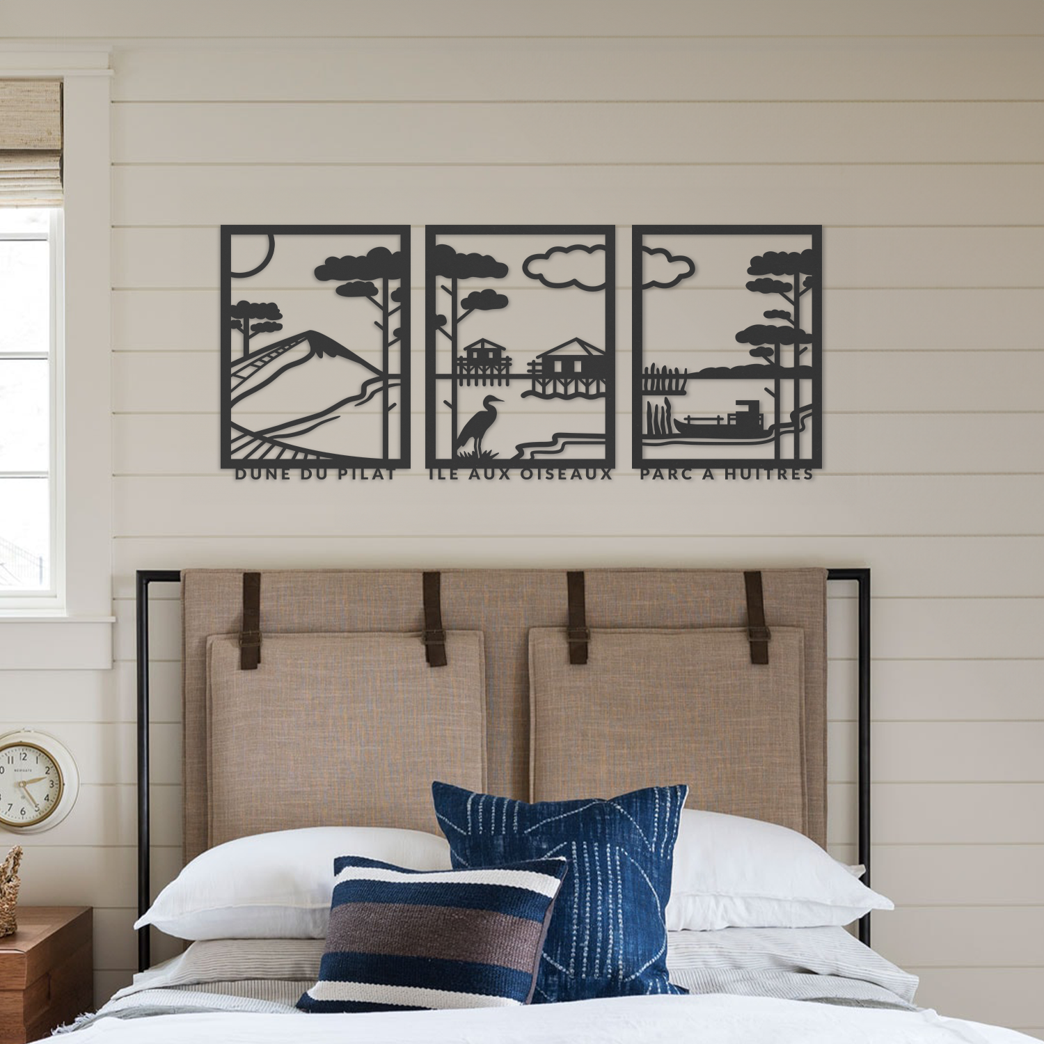 Triptyque mural en bois BASSIN D'ARCACHON