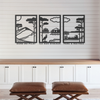 Triptyque mural en bois BASSIN D'ARCACHON