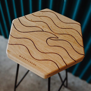 Tabouret en bois wave
