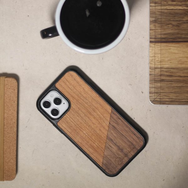 coque en bois pour iPhone Dual