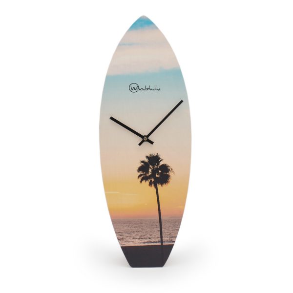 Horloge surf en bois Santa Monica