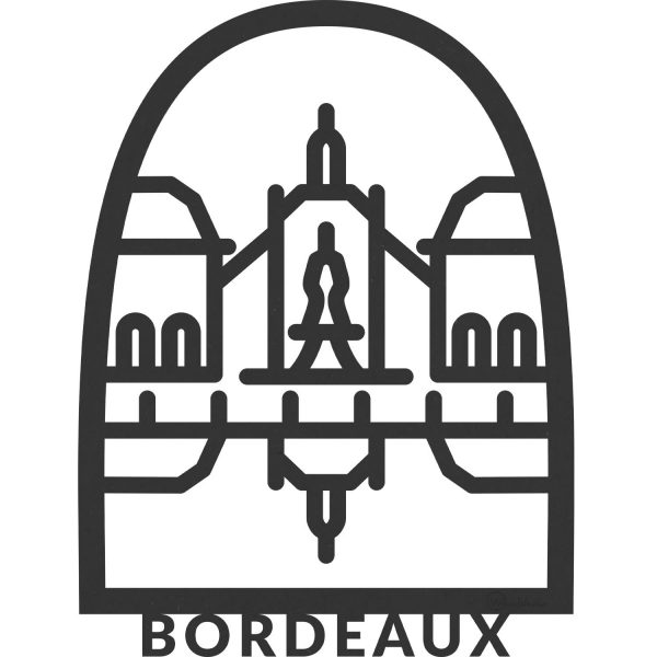 Tableau en bois Bordeaux ville fond blanc
